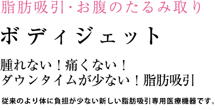 脂肪吸引・お腹のたるみ取り 脂肪吸引とは 最新のボディジェットによる脂肪吸引は千葉では当院だけ！