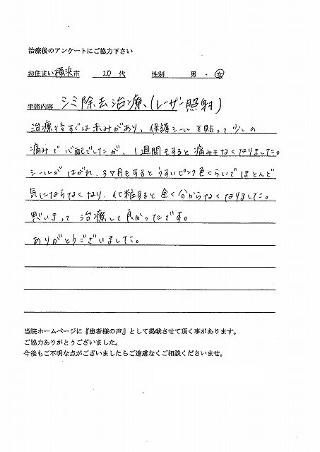 患者様アンケート 患者様アンケート